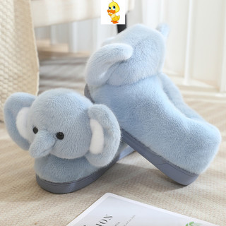 Plus ✨Dép Sang Trọng Hình Voi Hoạt Hình – Giày Nhà Sang Trọng Kawaii Đế Chống Trơn Trượt, Dép Cotton Mềm Thoáng Khí, Quà Sinh Nhật Dễ Thương Cho Cô ấy / Anh ấy COD