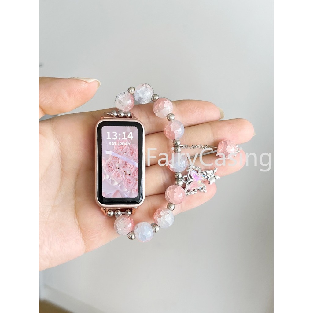 Dây Đeo Thay Thế Cho Huawei Band 11 pro 10 8 9 7 6 Màu Hạt Thủy Tinh Dây Đeo Tay Thể Thao Vòng Tay Cho Honor Band 9 Phụ Kiện