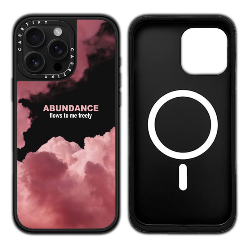 CASETiFY X Flows to me Ốp lưng tự do hút từ tính Vỏ iPhone Gương đen & bạc IPhone 16 15 14 13 12 Pro Max Plus Ốp lưng cứng có hộp khắc logo