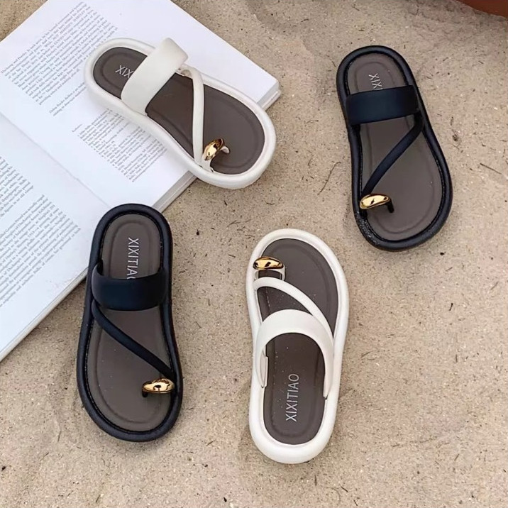 Xixitiao Dép Nữ Pháp Flip-Flops Thời Trang Đi Biển Chống Trơn Trượt Đáy Phẳng