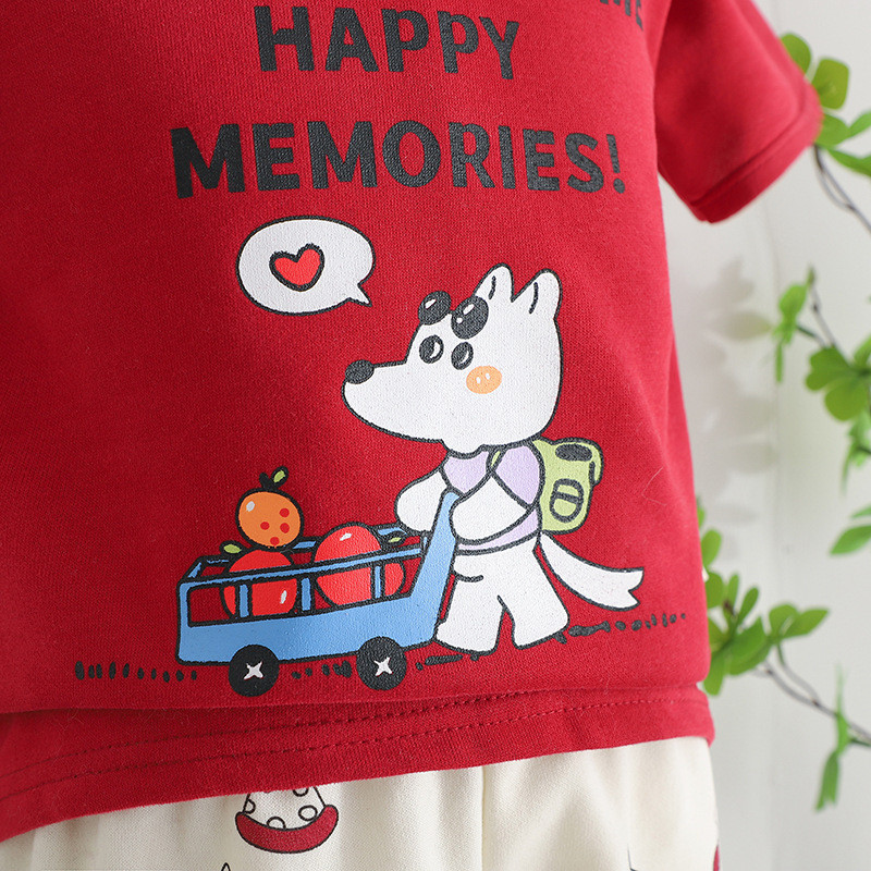Phong Cách Mới Trẻ Em Tay Ngắn Phù Hợp Với Hoạt Hình Mùa Hè In Hình Bé Trai Bé Gái Áo Thun Phiên Bản Hàn Quốc Thoáng Khí Quần Áo Trẻ Em 8O-130 1QS1