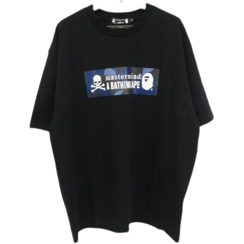 Bape mastermind MMJ Unisex dáng rộng cổ tròn in hình 100% Cotton cao cấp tay ngắn T
