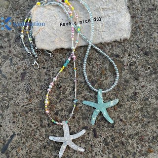 Kudosation Xu Hướng Sao Biển Mặt Dây Chuyền Vòng Cổ Nhựa Sáng Bóng Hạt Choker Xương Đòn Dây Chuyền Ngọt Ngào Cho Nữ Bé Gái Kỳ Nghỉ Trang Sức