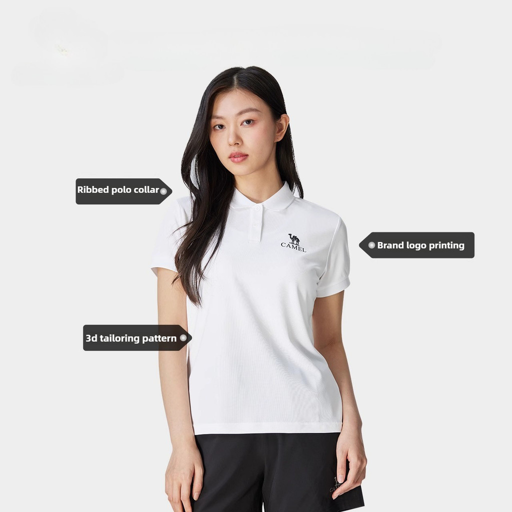 Ảnh Áo polo ngắn tay thể thao CAMEL nam nữ nhanh khô thoáng khí Áo thun thông thường 1