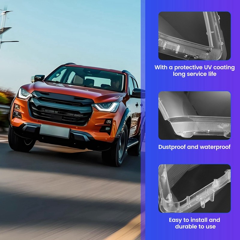 Cho D-Max Dmax 2012-2016 Đèn Pha Ô Tô Ống Kính Bao Đèn Trong Suốt Chụp Đèn Vỏ Thủy Tinh LH