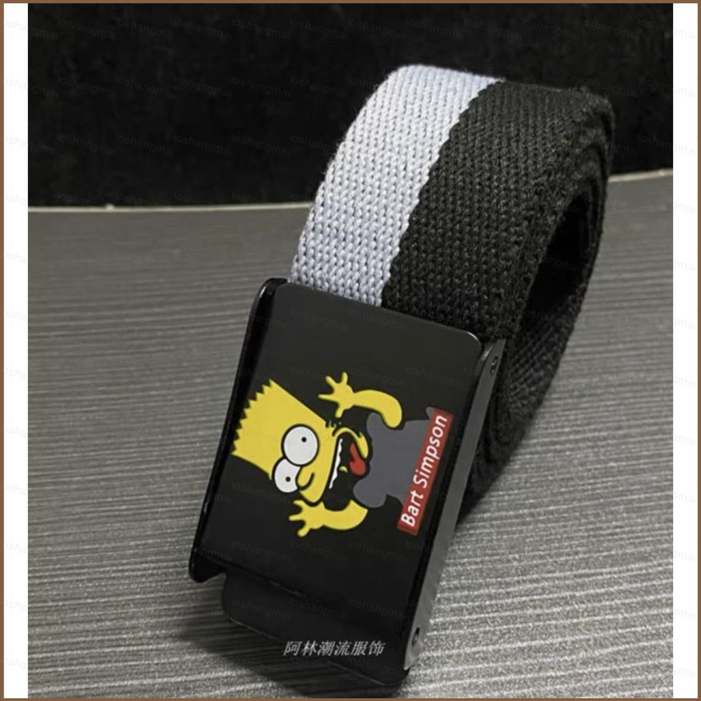 Yt2 Dạo Phố graffiti hip hop Thắt Lưng Vải Thời Trang Simpsons doodle Khóa Tự Động Thắt Lưng TY2