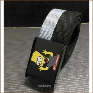 Yt2 Dạo Phố graffiti hip hop Thắt Lưng Vải Thời Trang Simpsons doodle Khóa Tự Động Thắt Lưng TY2