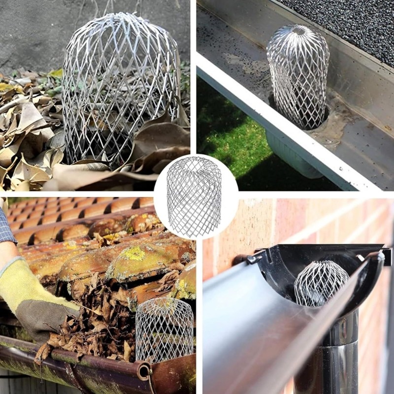 Mặt Trăng Kim Loại Lưới Gutters Lá Mảnh Vỡ Bùn Bẫy Bảo Vệ Thoát Nước Nắp Downpipe Chống Rò Rỉ Màn Hình Lọc Kéo Dài Nắp Lọc