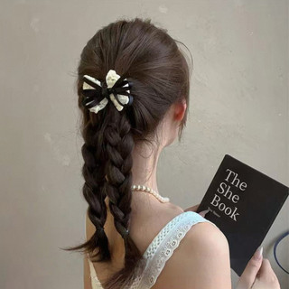 1 Hàn Quốc Ngọt Ngào Thanh Lịch Ren Nơ Tóc Nhỏ Mỏ Vịt Trẻ Em Kẹp Tóc Trắng Phụ Kiện Tóc Quà Tặng
