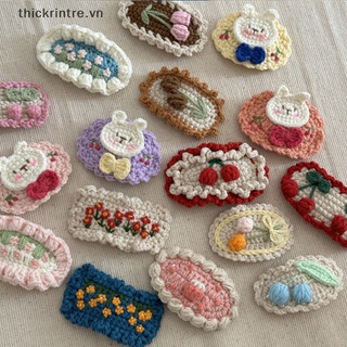 THI Ngọt Ngào Hoạt Hình Dễ Thương Phong Cách Mục Vụ Cô Gái Len Móc Hoa Trẻ Em BB Kẹp Handmade Dệt Kim Phụ Kiện Tóc VN