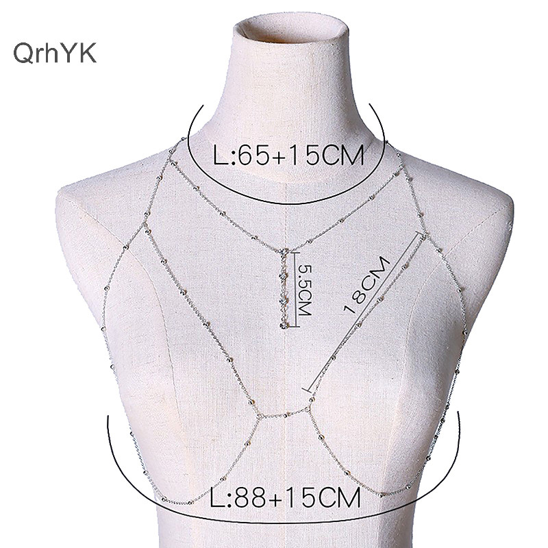 Thời Trang Nhà Máy Đeo Ngang Ngực Bụng Cơ Thể Dây Chuyền Vòng Cổ Nữ Cô Gái Áo Ngực Cưới Gợi Cảm Cơ Thể Trang Trí Tiệc Phụ Kiện QrhYK
