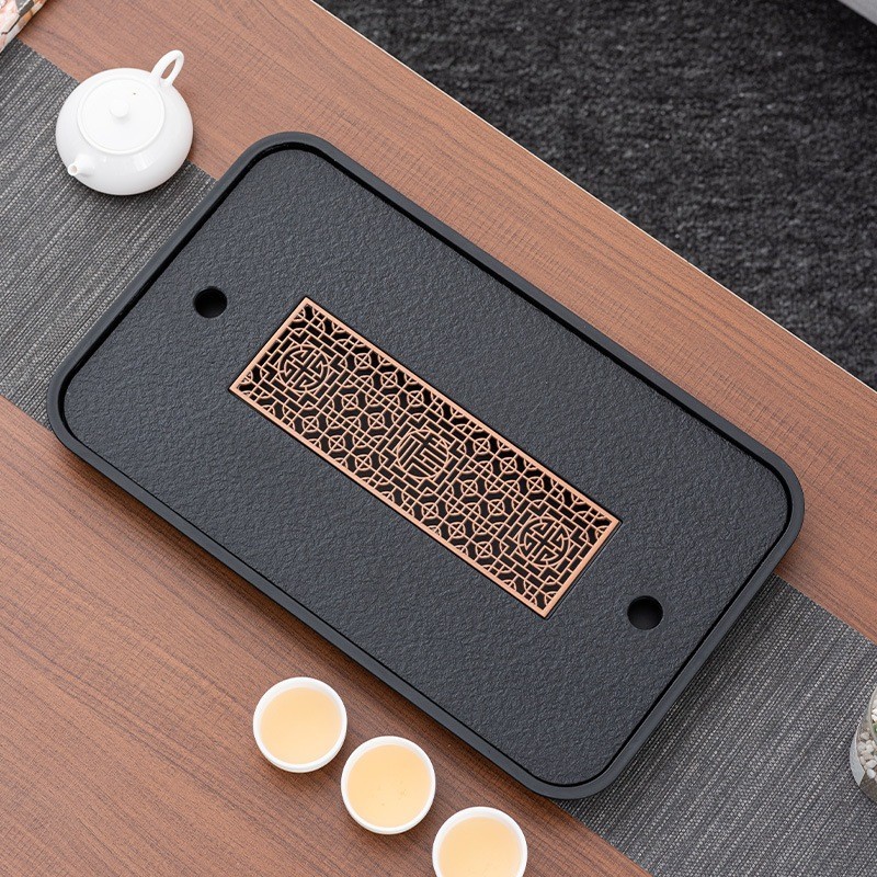 Khay Trà Melamine Họa Tiết Giả Đá Dùng Cho Bàn Trà Đạo
