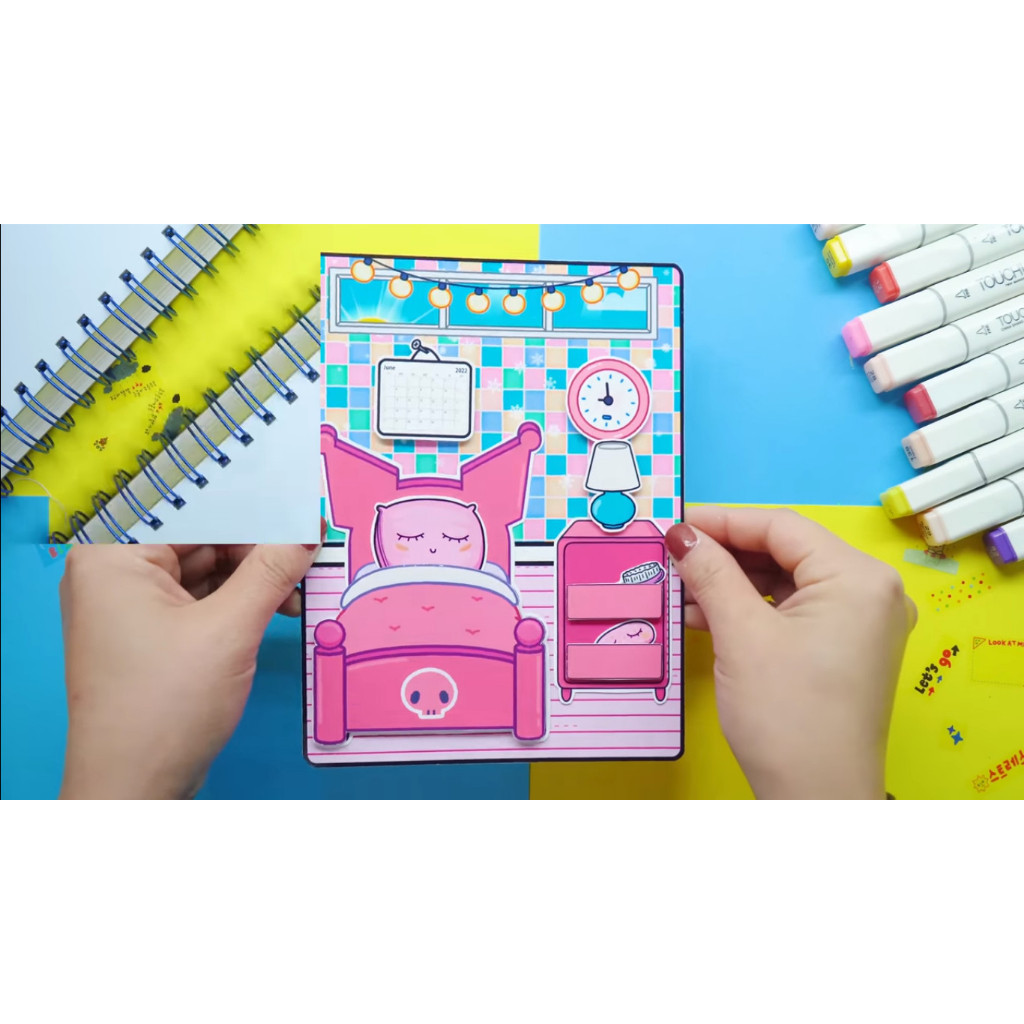 ĐỒ CHƠI NGÔI NHÀ BÚP BÊ GIẤY CẮT THỦ CÔNG DIY Ngôi nhà của bé Black Pink đồ chơi cho bé gái đồ chơi kuromi cô tiên xanh