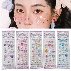 Diy Kim Cương Giả Trang Trí Mặt Mắt Trang Điểm Mũi Khoan Dùng Một Lần Hình Xăm Miếng Dán DIY Handmade Tự Dính Miếng Dán