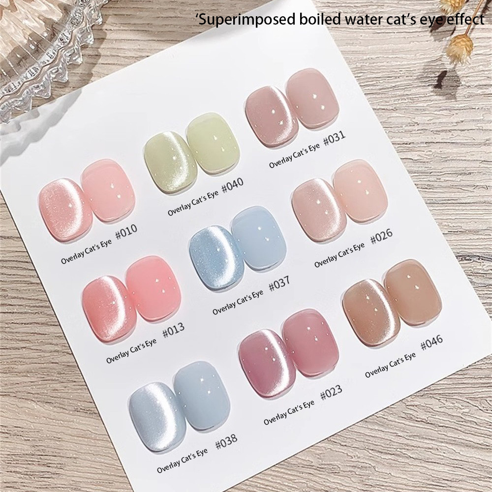 Ảnh ANNIES Universal Boiled Water Cats Eye 2024 Hạt thủy tinh siêu sáng không xám mới Cats Eye dùng cho nghệ thuật làm móng bằng ánh sáng 10ml 1