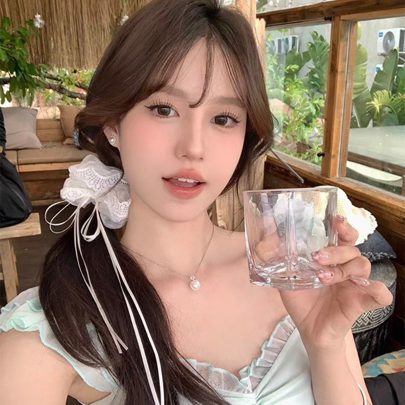 Phụ Kiện Tóc Phổ Biến -Vòng Tóc Organza Ren Nơ Ruy Băng - Ruột Lớn Scrunchie - Dây Cao Su Co Giãn - Giá Đỡ Đuôi Ngựa Cho Bé Gái - Thời Trang Hàn Quốc Thanh Lịch Ngọt Ngào
