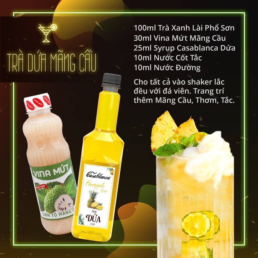 [Có sẵn] Siro Casa Blanca chai nhựa 750ml (đủ hương)