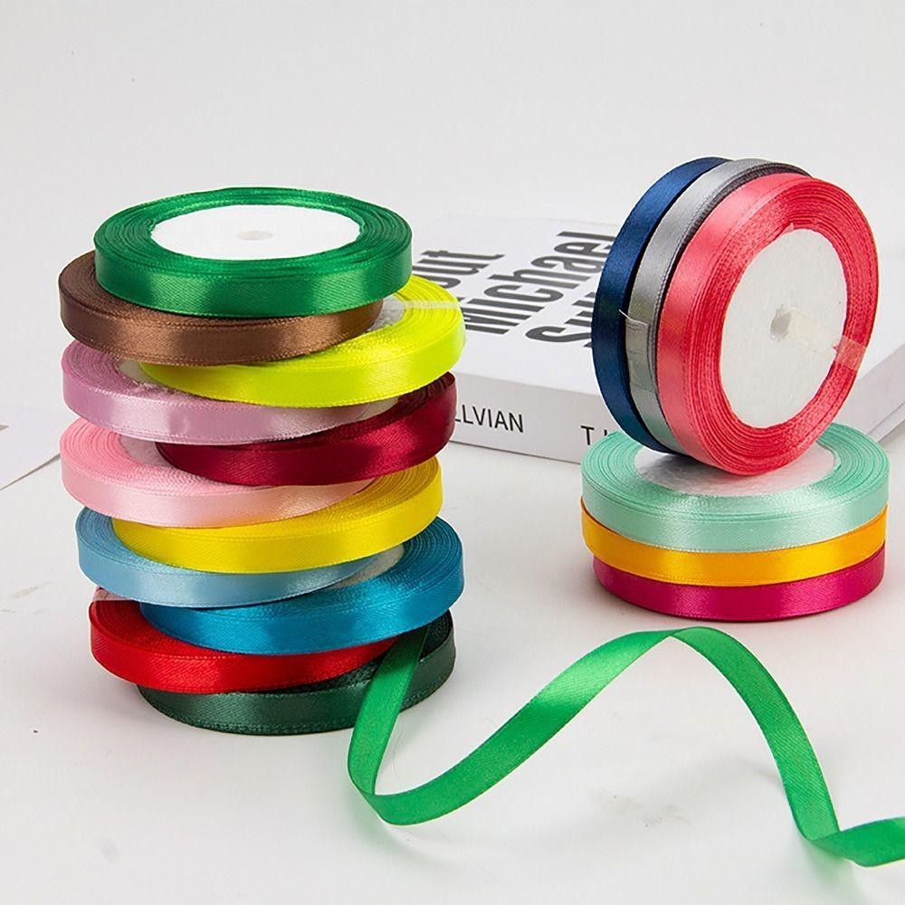 ODAKA Đóng Gói Ruy Băng, 25 yards / cuộn Ruy Băng Satin Chiều Rộng 1cm, Bền DIY Dụng Cụ 10 Màu Nơ Ruy Băng Hộp Bánh Trang Trí