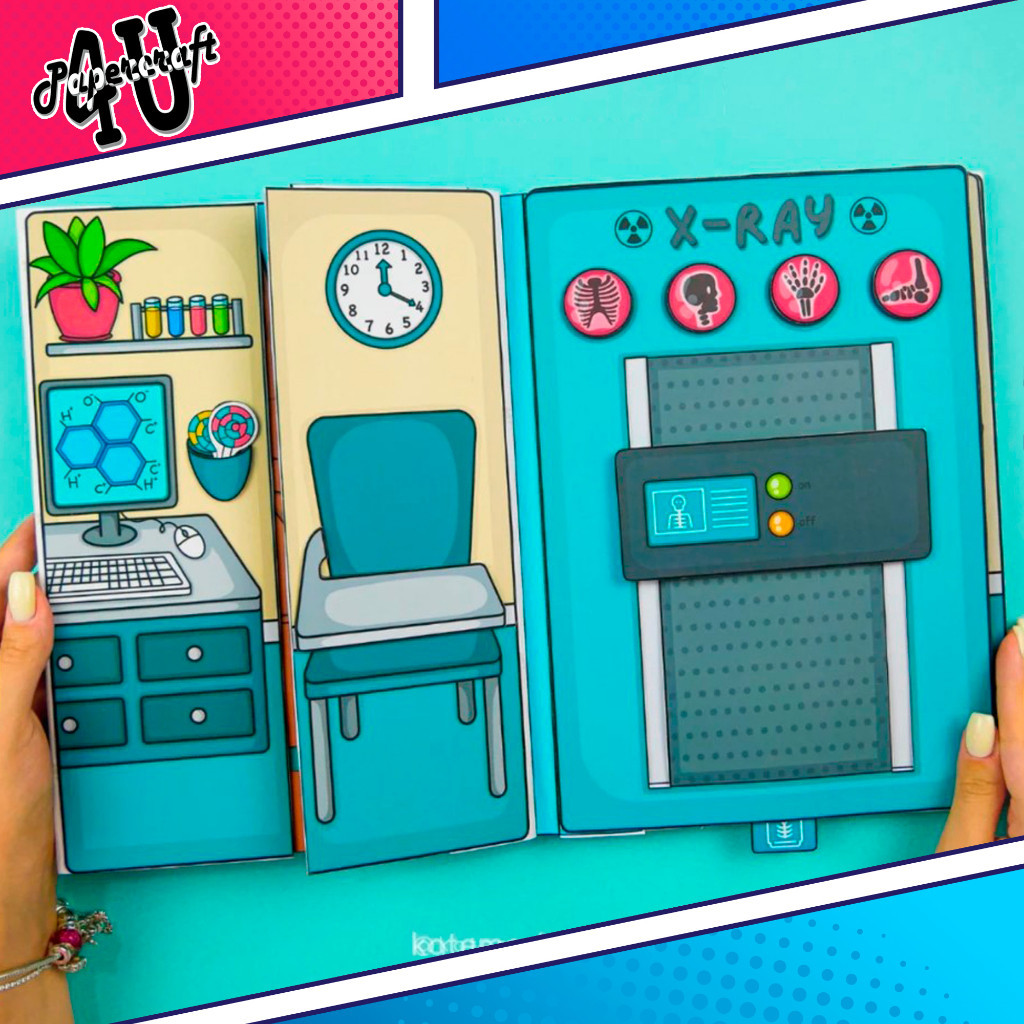 ĐỒ CHƠI NGÔI NHÀ BÚP BÊ GIẤY CẮT THỦ CÔNG DIY - BỆNH VIỆN BÚP BÊ