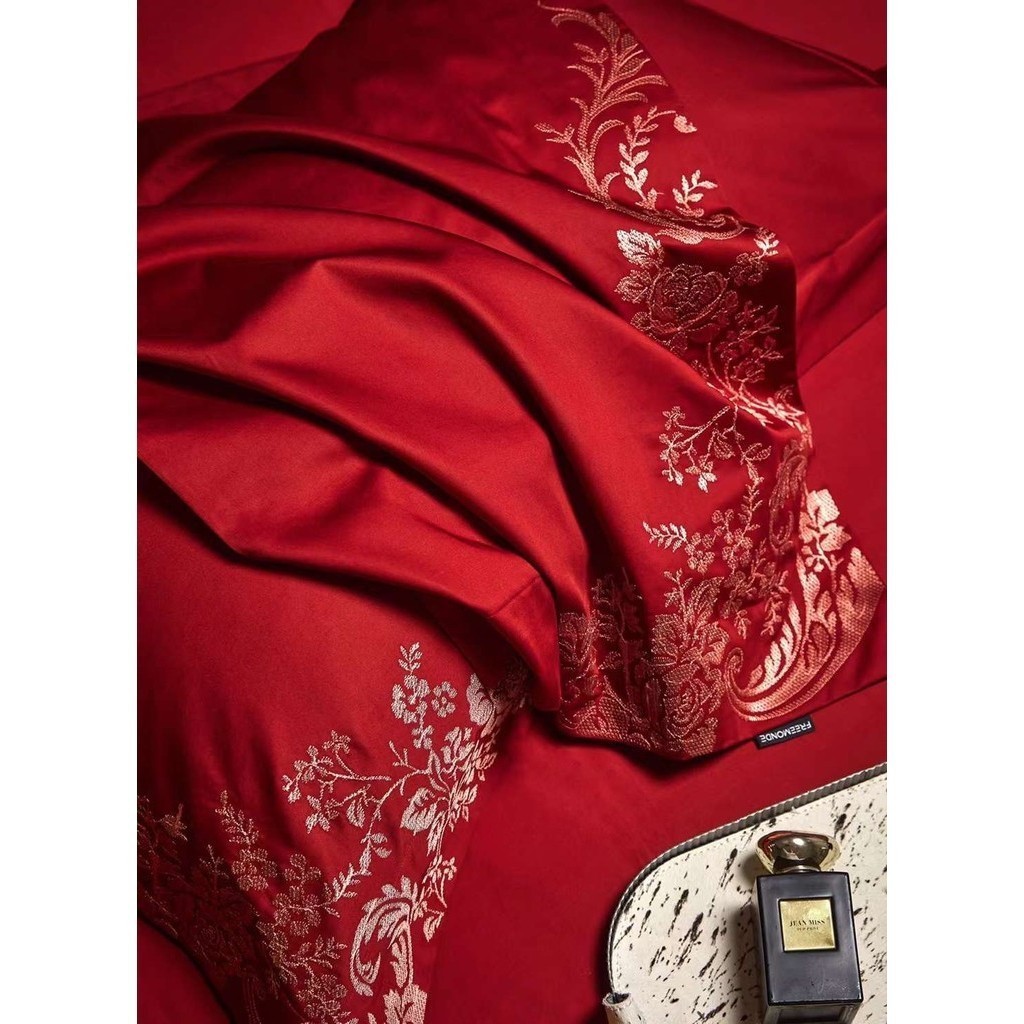 (L4197)Bộ Chăn Ga Gối Lụa Alanine Chất Liệu Mềm Mại Nhập Khẩu - MemMinbedding Luxury