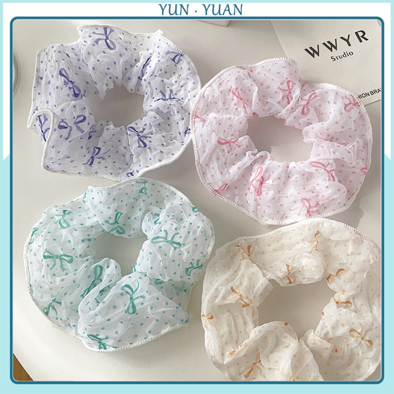 [Yunyuan] Nơ xếp ly mùa xuân hè mới Dây buộc tóc ruột lớn ngọt ngào Nữ tính cao cấp Sense Head Rope Dây cao su đuôi ngựa Phụ kiện tóc nữ