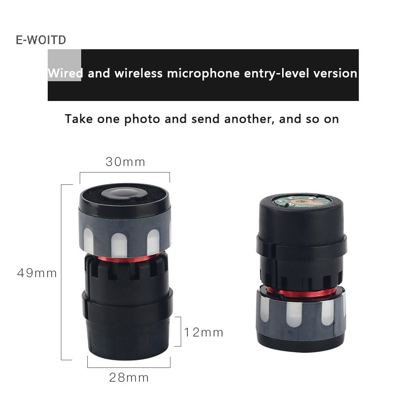 E-woitd Micro DIY Phụ Kiện Micro Có Dây Lõi Đầu Một Chiều Độ Trung Thực Cao Năng Động Có Dây Micro Cartridge HNVN