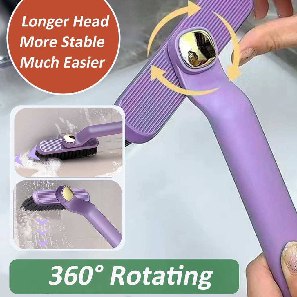 Bàn chải khoảng cách xoay 360 độ - Dụng cụ làm sạch vết xước 2 trong 1 có kẹp - Hình chữ V, Lông cứng, Đa năng - Dành cho phòng tắm, nhà bếp, khoảng cách cửa sổ, góc - Dụng cụ vệ sinh gia đình