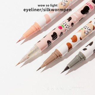 FLORTTE Eyeliner Fine Lying Silkworm Pen Liquid Eyeliner Shadow Pen Màu nâu tự nhiên