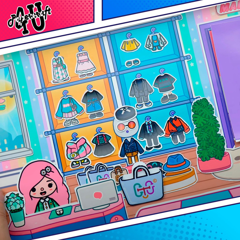 ĐỒ CHƠI NGÔI NHÀ BÚP BÊ GIẤY CẮT THỦ CÔNG DIY - TOCA LIFE WORLD -  MẪU TA03 đồ chơi bé gái squishy giấy đồ chơi giấy