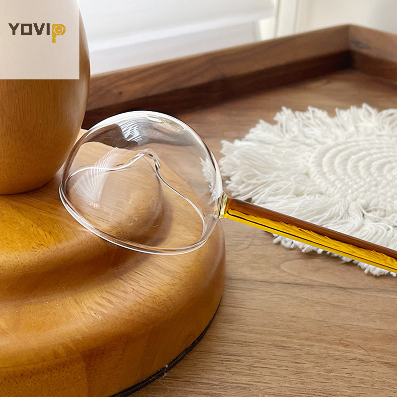 Yovip Borosilicate Thìa Thủy Tinh Có Tay Cầm Dài Trong Suốt Nước Sốt Chịu Nhiệt Thìa Canh Có Vòi Thìa Tráng Miệng Nhà Bếp Thanh Đảng VN