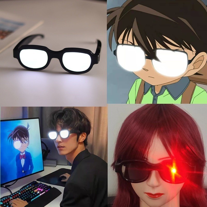 Thời Trang Nam Nữ Đèn LED Dạ Quang Kính Mắt Anime Kính Cosplay Trắng ...