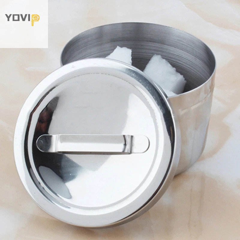 Yovip 1 Hộp Tròn 304 Thép Không Gỉ Cotton Thùng Thùng Phòng Thí Nghiệm Dụng Cụ Và Dụng Cụ Bảo Quản Có Nắp VN