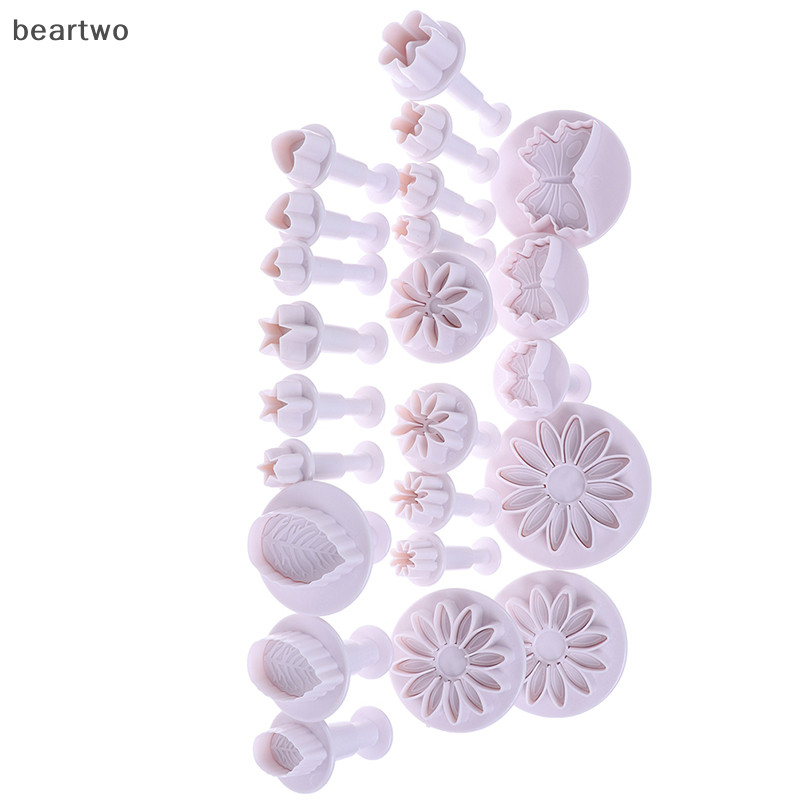 < Beartwo > Dụng cụ làm bánh kẹo mềm hoa bằng nhựa Đường thủ công Máy cắt pít tông Khuôn làm bánh quy đẹp