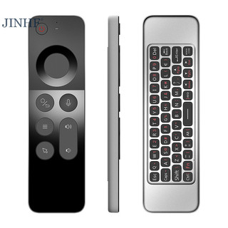 Jinhf Voice Air Mouse Điều khiển từ xa W3 2.4G Bàn phím không dây Mini cầm tay tiếng Anh cho Android TV BOX PC HOT