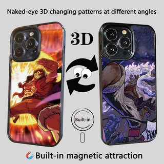 Ốp điện thoại từ tính 3D Fantasy One Piece Energy Nightmare Luffy cho iPhone 16 15 14 12 11 13 Pro Max