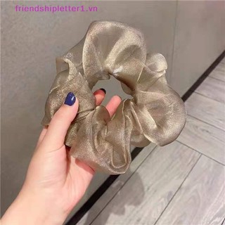 {Fh Fashion} Lưới phản quang Quá khổ Scrunchies Dây buộc tóc bằng cao su lớn Dây buộc tóc co giãn trơn Cô gái Giá đỡ đuôi ngựa Phụ kiện tóc nữ.