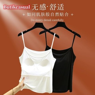 Phụ Nữ Modal Ngực Đen Trắng Không Tay Đồng Bằng Áo Thun Mùa Hè Mỏng Mỏng Áo Sơ Mi Thường Ngày