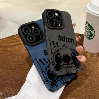 Ốp lưng cho iPhone 16 15 14 13 12 11 X XR XS Max thời trang retro da hài hước dòng phim kinh dị bìa Stitch
