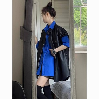 Áo Sơ Nữ Màu xanh Hàn Quốc thiết kế lỏng lẻo giản dị