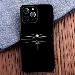 TK-1 Máy Bay Máy Bay Máy Bay Màu Đen Ốp Lưng Điện Thoại iPhone 16, 17,14,13,12,11, Pro, X, XS, Max, XR, Plus, Mini Mềm Màu Đen