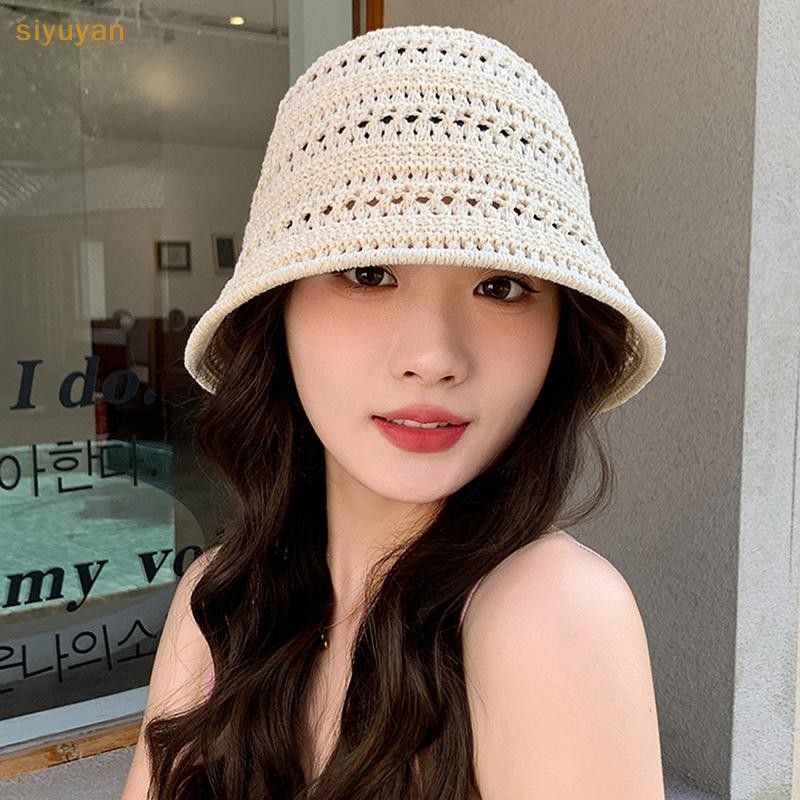 Siyuyan Mùa Hè Mới Rỗng Dệt Kim Chống Nắng Và Che Nắng Mũ Dành Cho Nữ Giải Trí Đa Năng Nhỏ Tươi Thời Trang Mũ Nồi VN