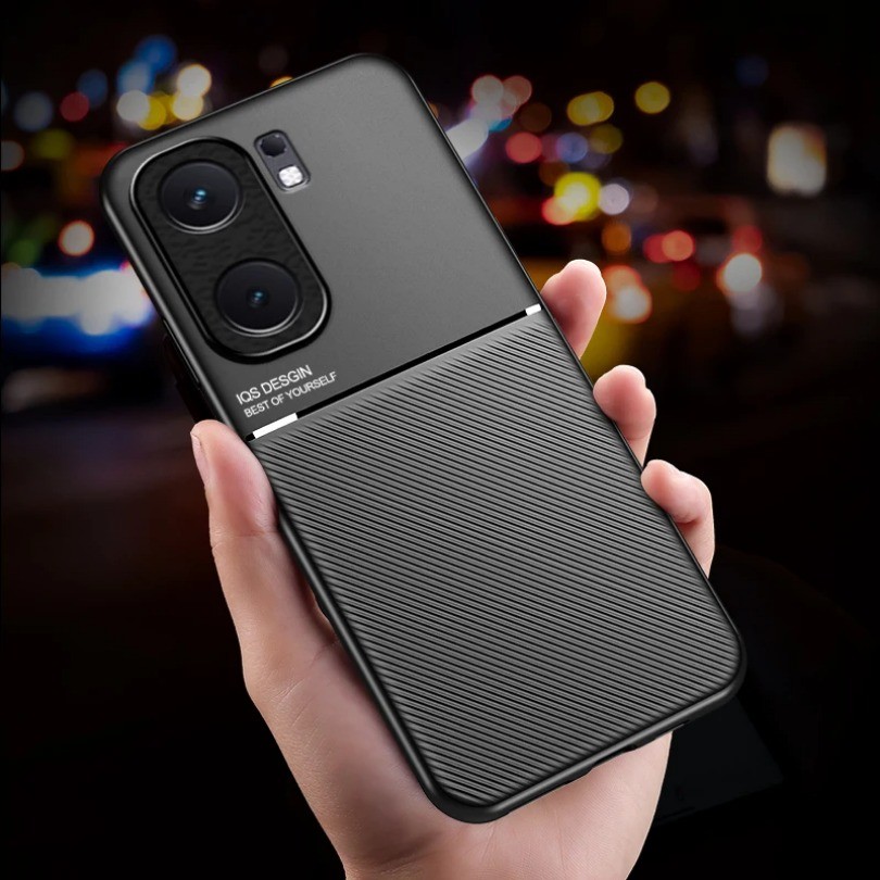 Ốp Da Cho vivo iQOO Neo9 Pro Ô Tô Từ Tính Giá Đỡ Tản Nhiệt Silicon Bảo Vệ Vỏ Điện Thoại iQOONeo9Pro V2338A Coque