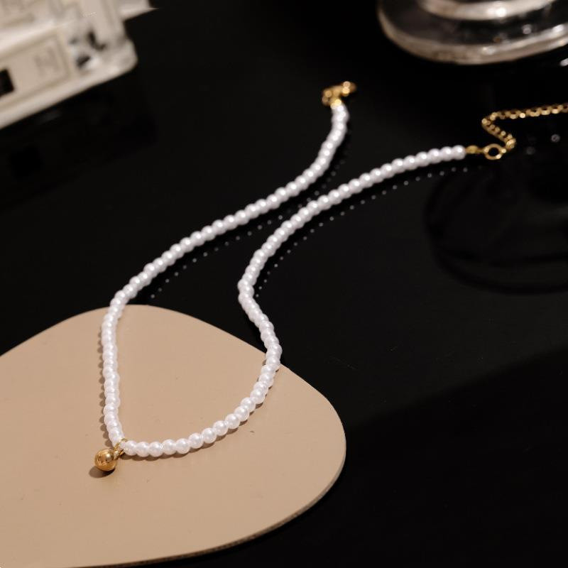 Thời Trang Đậu Vàng Nhỏ Giả Ngọc Trai Vòng Cổ Nữ Tính Khí Đơn Giản Vòng Hạt Xương Đòn Dây Chuyền