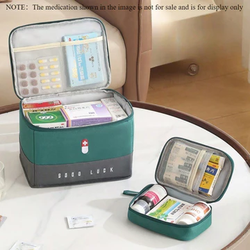 Túi y tế di động Bộ dụng cụ sơ cứu chống nước với công suất lớn Bộ sắp xếp lưu trữ thuốc du lịch để cắm trại khẩn cấp và sử dụng tại nhà