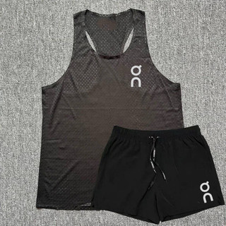 Track and Field Sports Student Training Quick-Drying Sports Suit Men's Marathon Running Mesh Vest with Lining Shorts SIjs