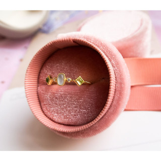 Nhẫn Tinh Moonstone Tự Nhiên Pha Lê Nhẫn Vàng Nữ Có Thể Điều Chỉnh Kích Nhật Bản aget* Đá Quý Phong Thuỷ