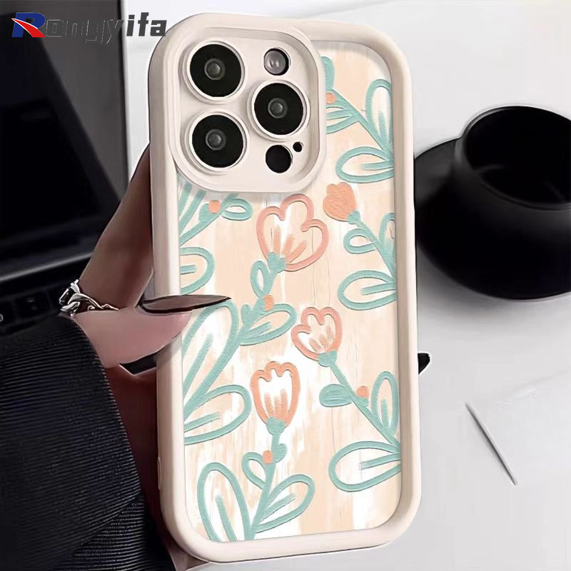 Ốp Điện Thoại Graffiti Hoa Cho Vivo IQOO Z9 Turbo + Lite Z9X Z8 Z7 Z7X Z7i Z6 Z1 Pro Z6 Z6X Z5 Z5X Z3 Z1X U5X U5 U5E U3X U1X U1 5G Vỏ Hoạt Hình Dễ Thương Chống Rơi Ốp Lưng Mềm