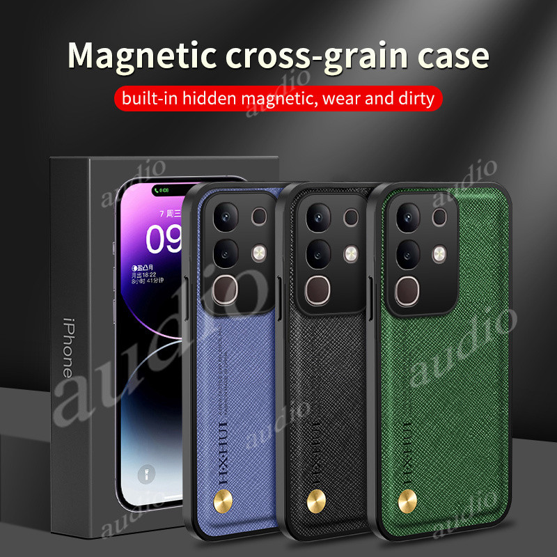 Ốp lưng chống sốc cho Camera da chéo Realme C85 Pro 4G 5G cho realme C85x C85 Pro C85Pro 4G Ốp lưng chống sốc Da sang trọng cho RealmeC85 Pro RealmeC85Pro 4G Giá đỡ từ tính trên ô tô