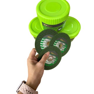 Hộp 50 viên đá cắt sắt, cắt inox màu xanh cắt siêu ngọt 1 tấc (100mm) Gofuther Loại 1 Chính Hãng - Cắt Sắc, Ngọt,
