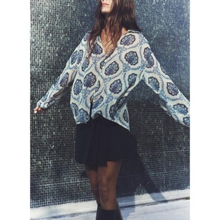Zara made in Morocco đủ tag áo sơ mi voan hoa Spring cực đẹp